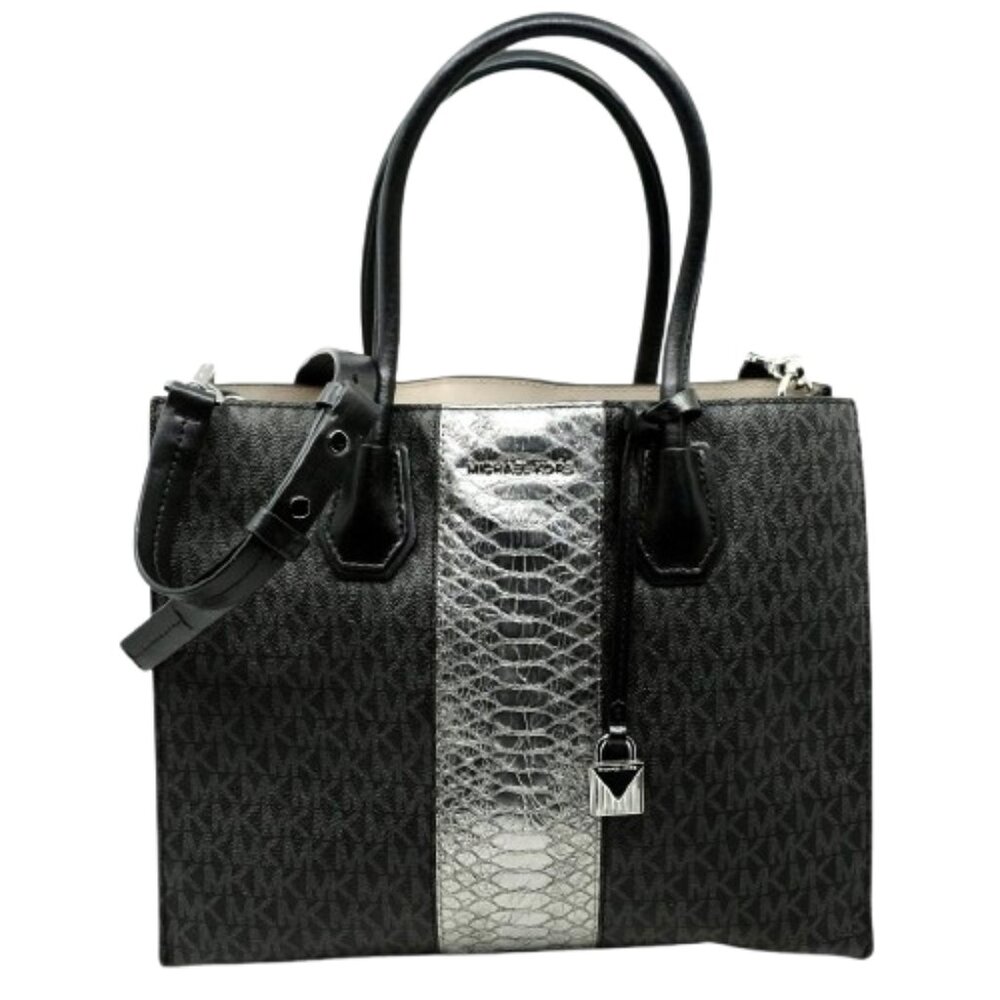 Michael Kors~Mercer Large Convertible Tote~Signature Leather 3 Compartment Bag